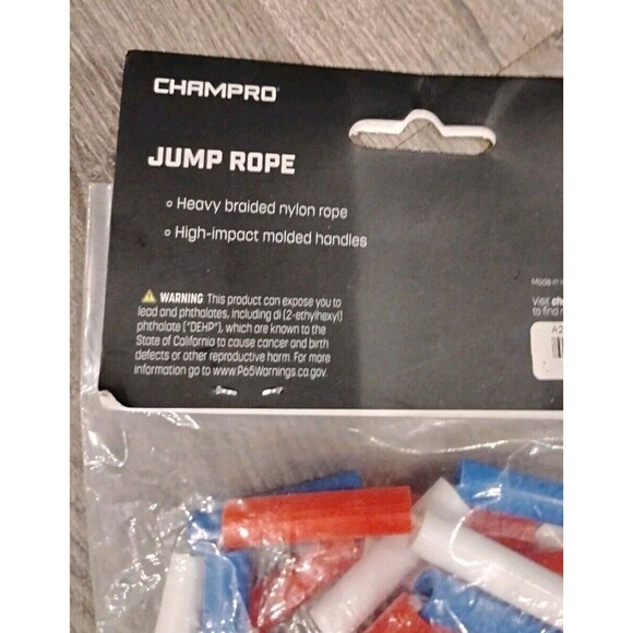 Lot 3 Jump Ropes Plastic Bead 9' Red White Blue usa 4th July fitness toy workout - Picture 4 of 5